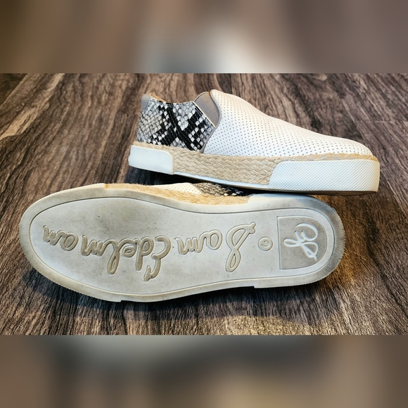 Sam Edelman Banks Espadrille Slip-On Sneakers White Snakeskin Size 6 - Picture 7 of 12